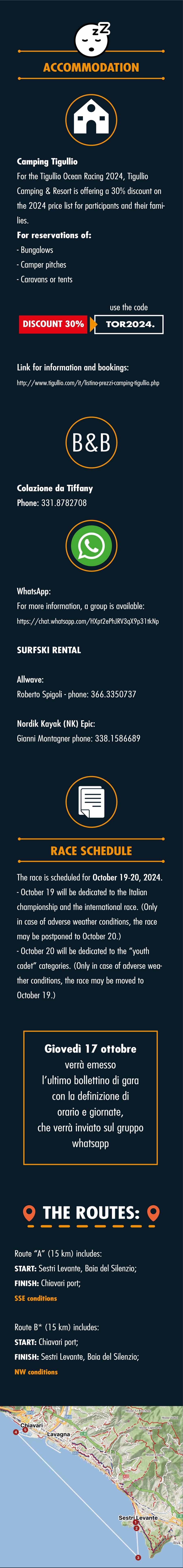 Third page of the 2024 race bulletin with accommodation and schedule
